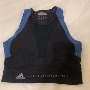 Addidas x Stella McCartney black and blue sports bra